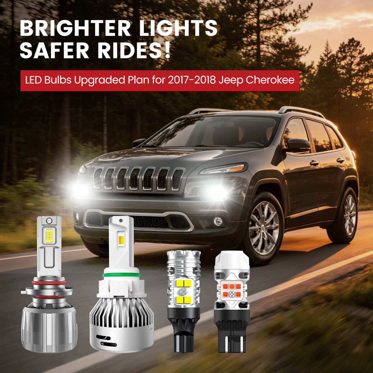 Lasfit LED Bulbs for 2017-2018 Jeep Cherokee