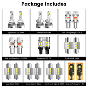 Lasfit combo package led bulbs for 2017-2018 Kia Optima Hybrid W/ Halogen Headlights