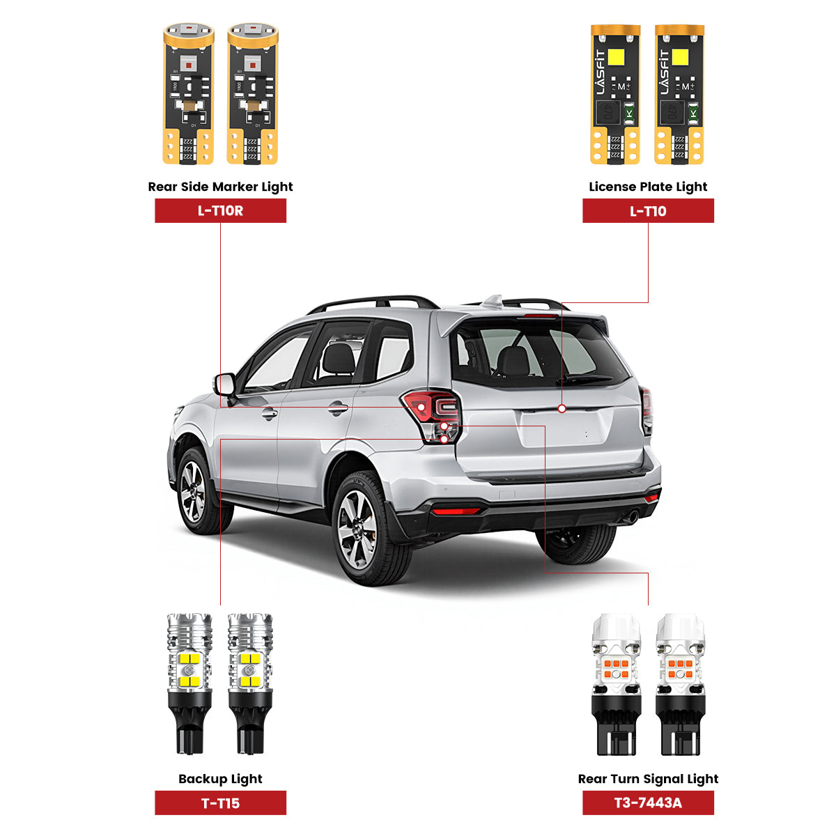 Lasfit led bulbs for 2017-2018 Subaru Forester