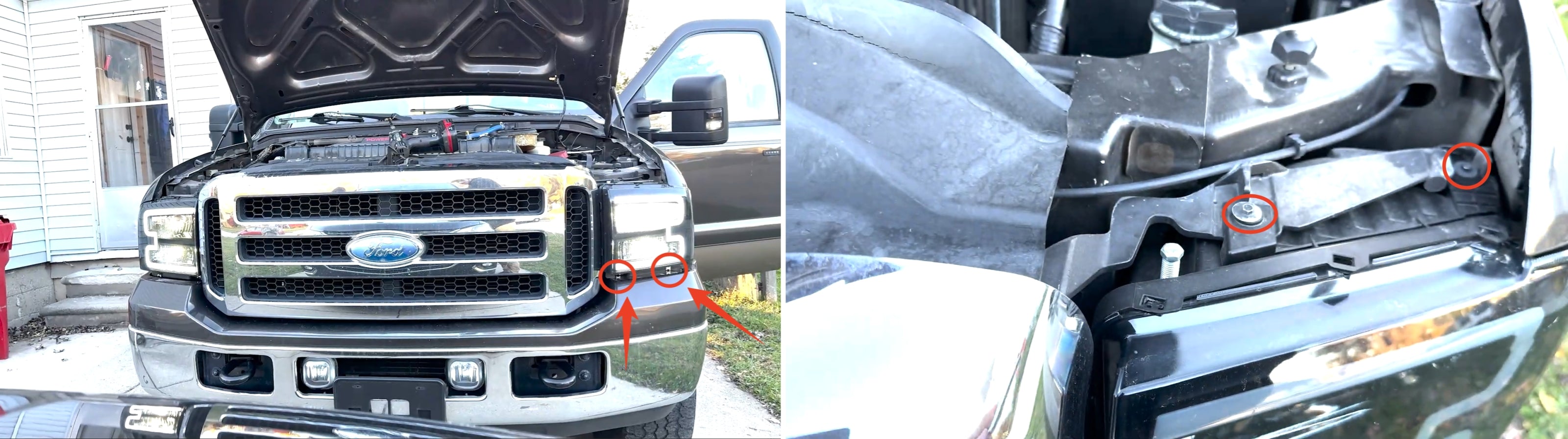 remove all the screws securing the headlights and the front grille