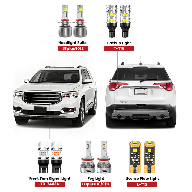 Lasfit led bulbs for 2017-2019 GMC Acadia