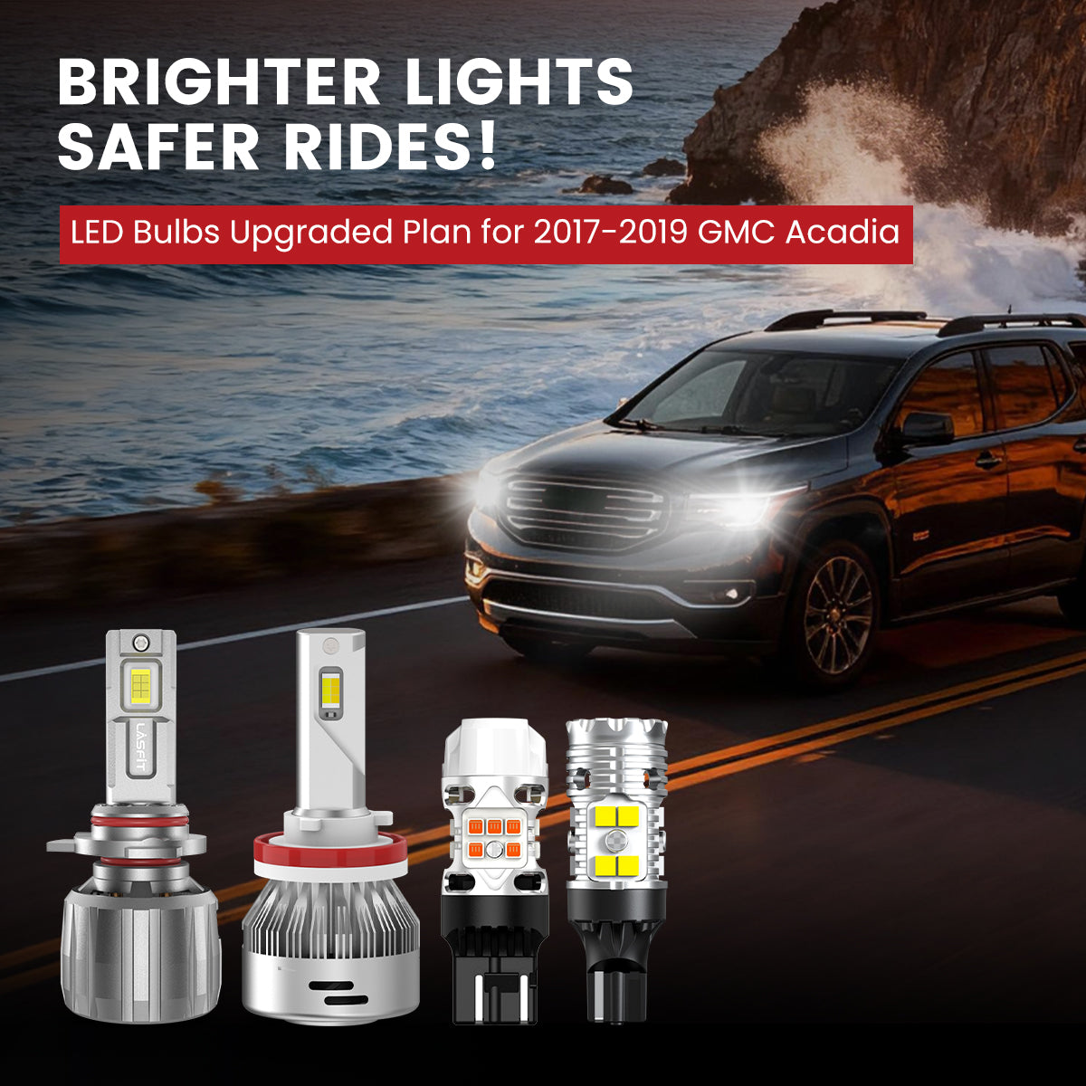 Lasfit LED Bulbs for 2017-2019 GMC Acadia