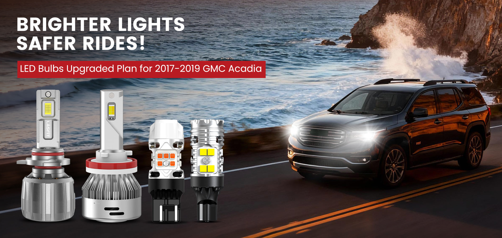 Lasfit LED Bulbs for 2017-2019 GMC Acadia