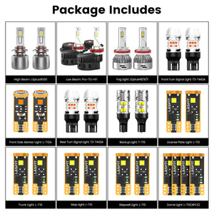 Lasfit combo package led bulbs for 2017-2019 Toyota Highlander SE/Limited/Hybrid Limited/Limited Platinum/Hybrid Limited Platinum