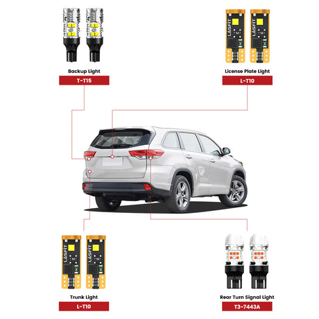 Lasfit rear led bulbs for 2017-2019 Toyota Highlander 