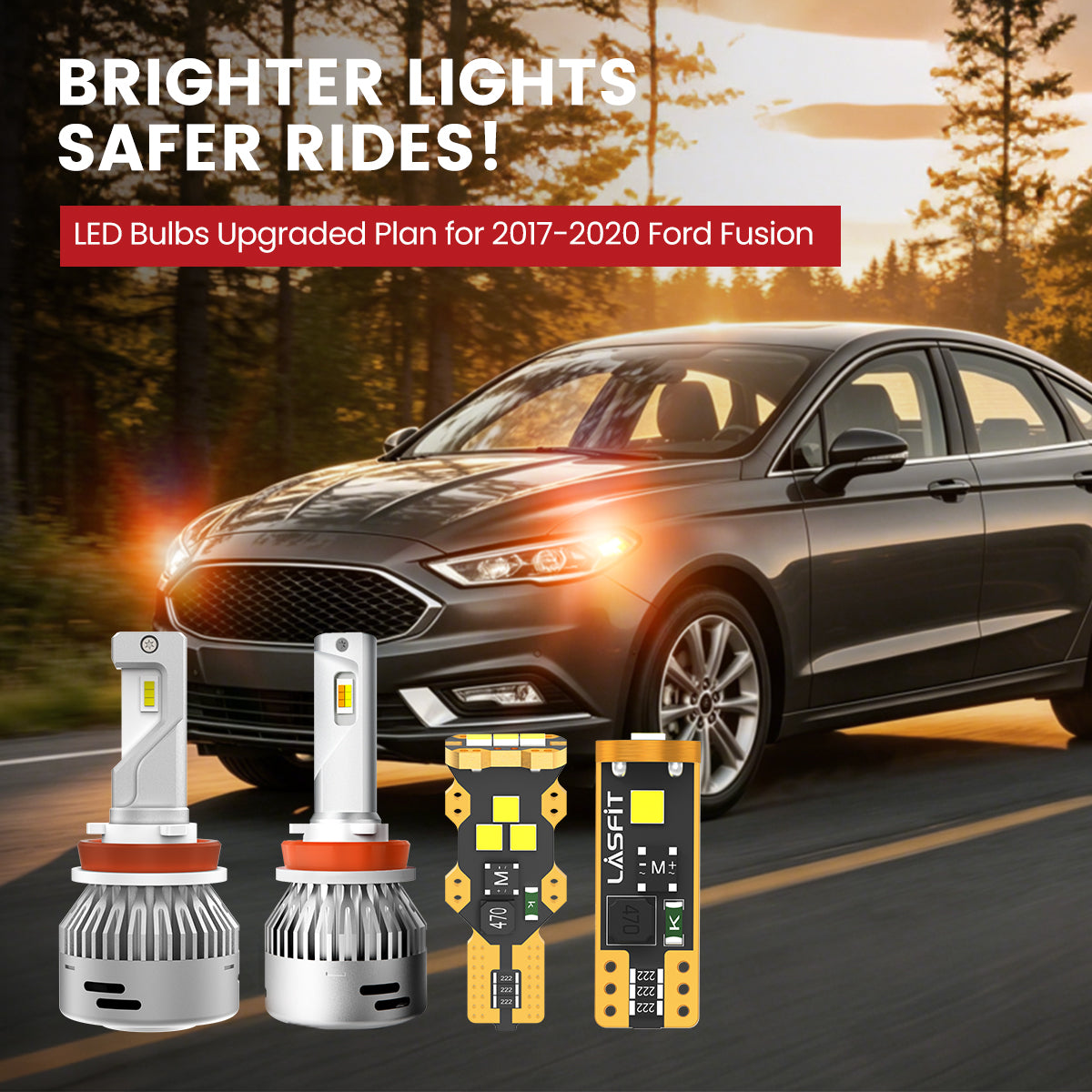 Lasfit LED Bulbs for 2017-2020 Ford Fusion