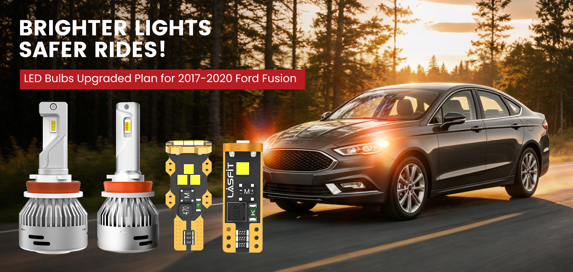 Lasfit LED Bulbs for 2017-2020 Ford Fusion