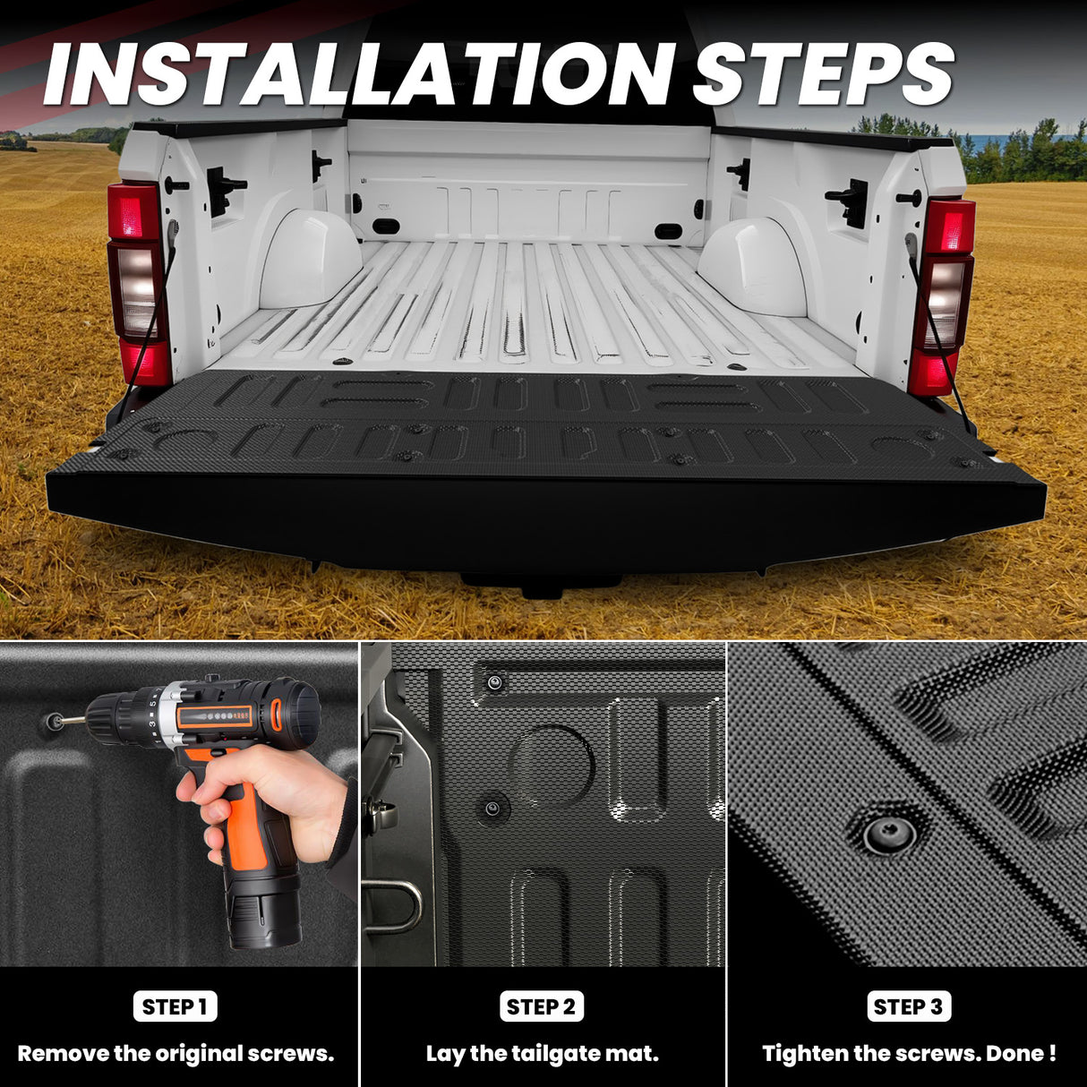 Fit for 2017-2026 Ford F-250 F-350 F-450 F-550 Super Duty Bed Mat or Tailgate Mat
