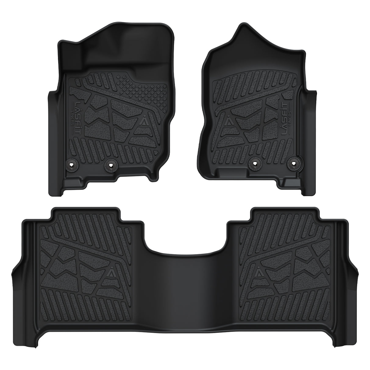 Fit for 2017-2024 Nissan Titan TPE Floor Mat, Fit Crew Cab Equipped with Rear Seat Cargo Organizer