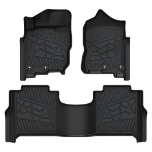 Fit for 2017-2024 Nissan Titan TPE Floor Mat, Fit Crew Cab Equipped with Rear Seat Cargo Organizer