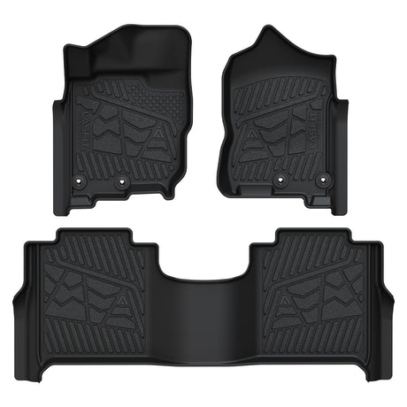 Fit for 2017-2024 Nissan Titan TPE Floor Mat, Fit Crew Cab Equipped with Rear Seat Cargo Organizer