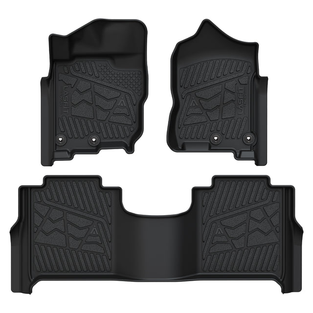 Fit for 2017-2024 Nissan Titan TPE Floor Mat, Fit Crew Cab Equipped with Rear Seat Cargo Organizer