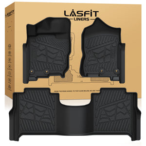 Fit for 2017-2024 Nissan Titan TPE Floor Mat, Fit Crew Cab Equipped with Rear Seat Cargo Organizer