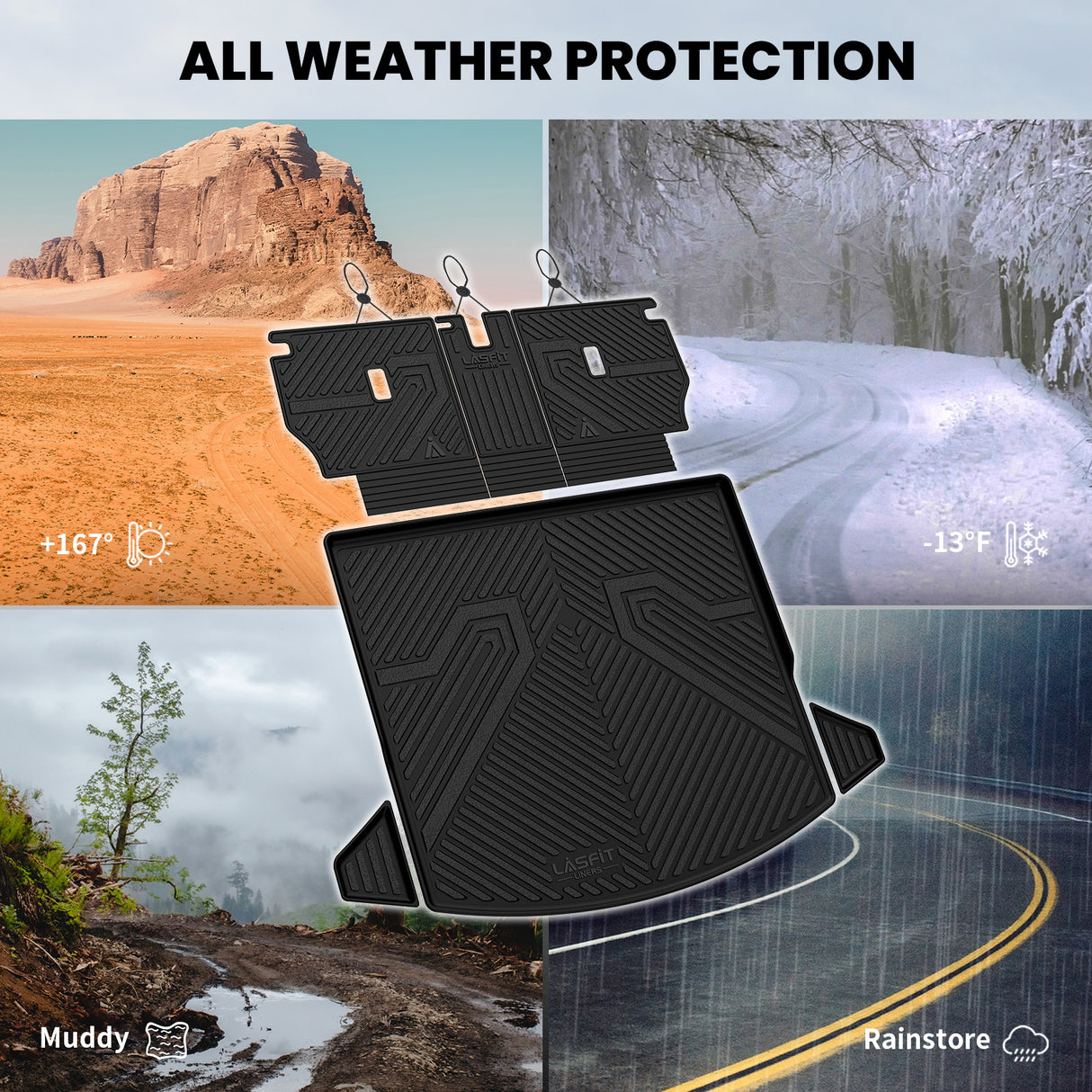Fit for 2017-2025 Mazda CX-5 Seatback & Cargo Mats All Weather Mats