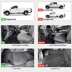 Fit Regular Cab & Bench Seat & Vinyl Floor