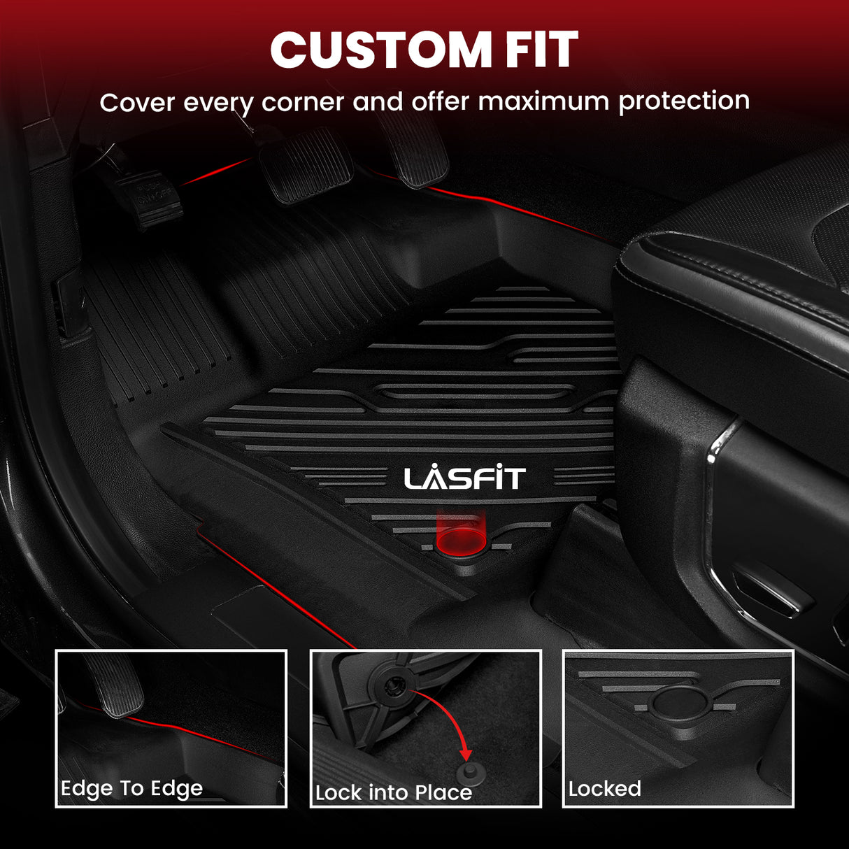  2017-2026 Ford F-250 F-350 F-450 F-550 Crew Cab/Super Cab Floor Mats, Only Fit Carpet Floor,Custom Fit