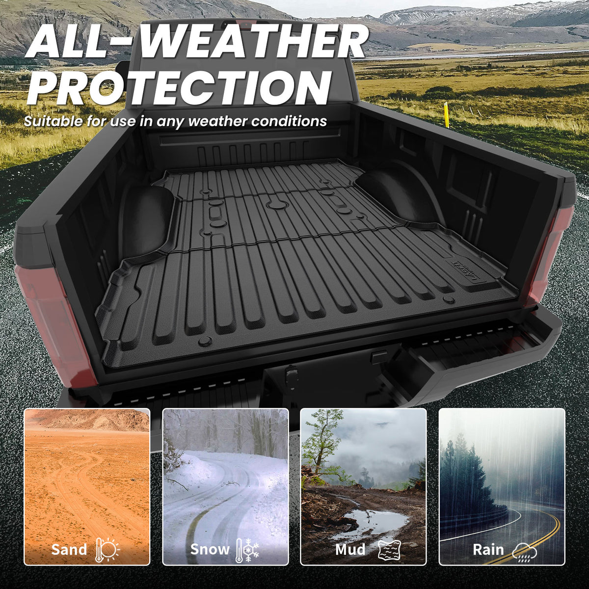 2017-2027 Ford F-250 F-350 F-450 F-550 6.75FT Bed Mat All Weather Protection