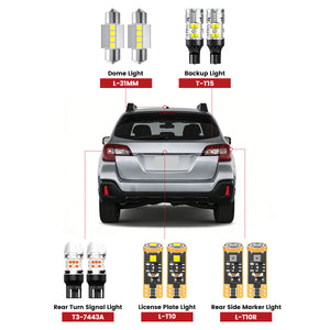 Fit for 2018-2019 Subaru Outback The Brightest LED Bulbs Upgrade