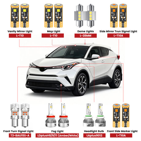 Lasfit front led bulbs for 2018-2019 toyota chr  