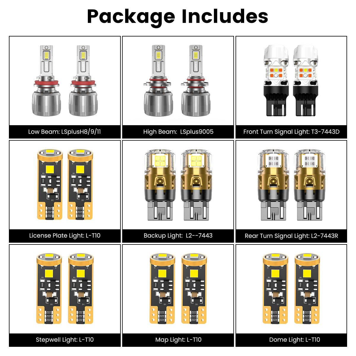 Lasfit combo package led bulbs for 2018-2020 Honda Odyssey LX