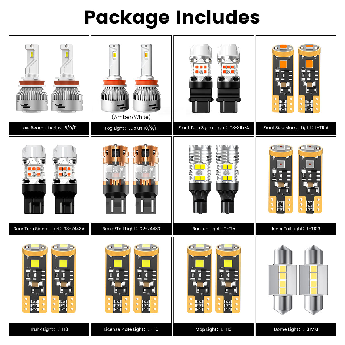 Lasfit combo package led bulbs for 2018-2020 Nissan Kicks SR