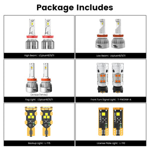 Lasfit combo package led bulbs for 2018-2020 ford fusion with fog lights