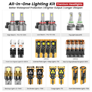 Fit for 2015-2023 Ford F-150 LED Bulbs | Full Exterior & Interior LED Upgrade
