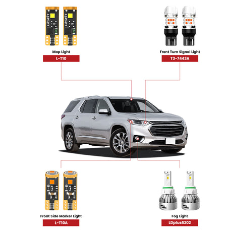 Lasfit led bulbs for 2018-2021 Chevrolet Traverse