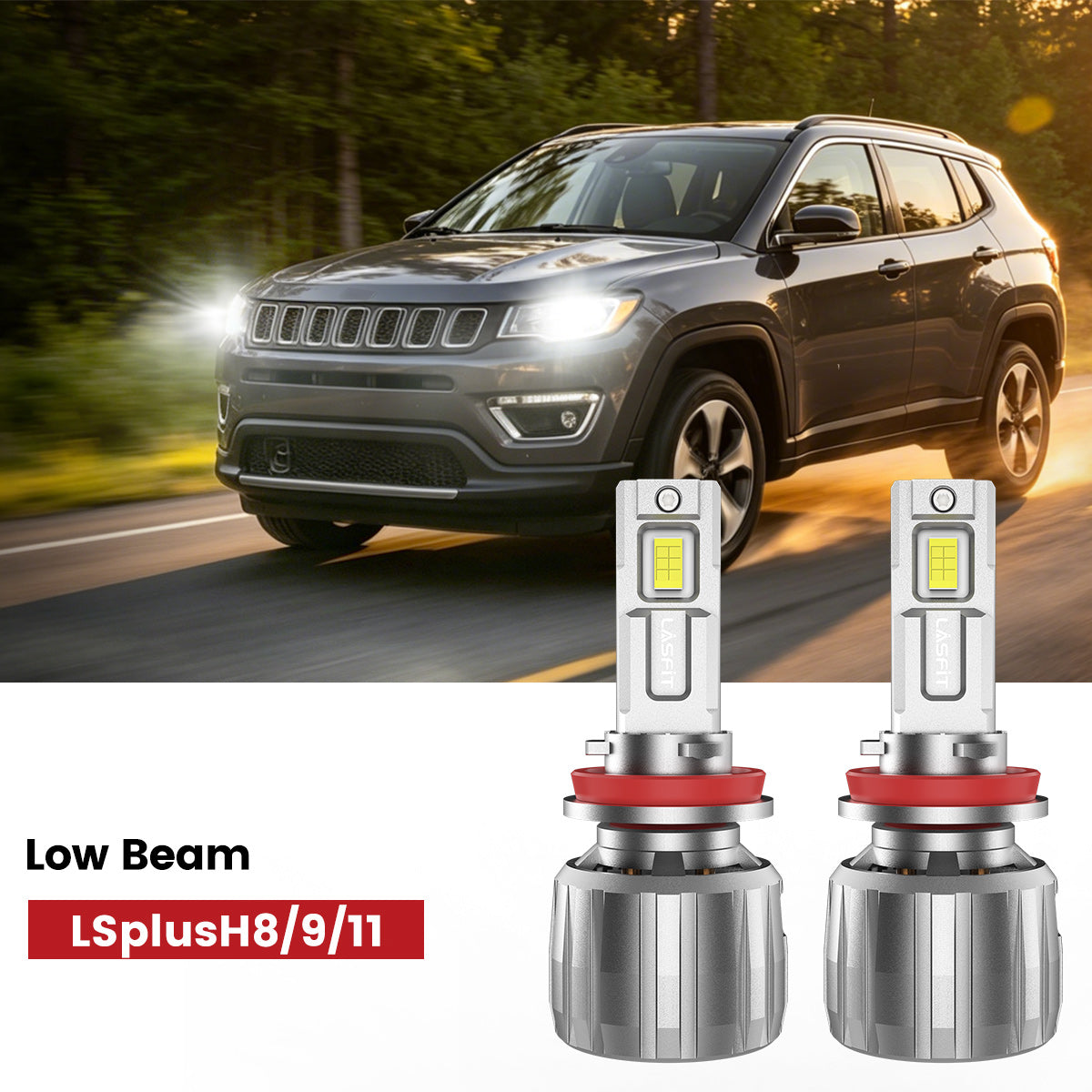 Lasfit H11 led low beam fit for 2018-2021 Jeep Compass 