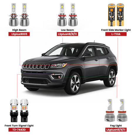 Lasfit led bulbs for 2018-2021 Jeep Compass