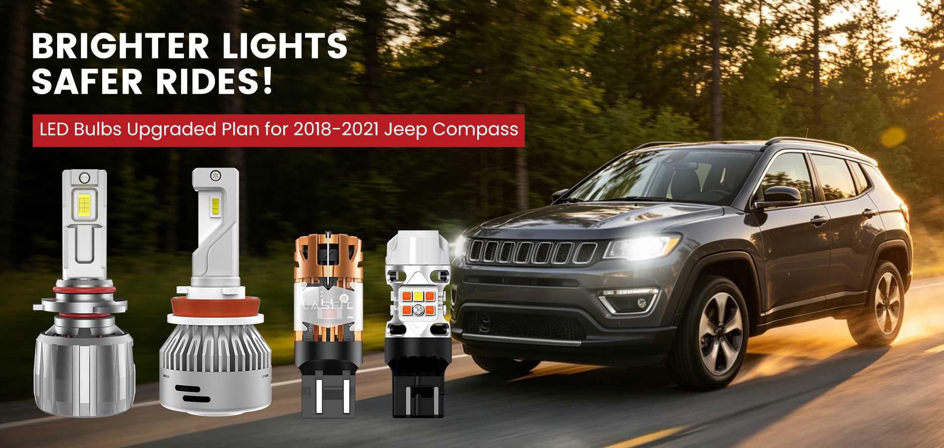 Lasfit LED Bulbs for 2018-2021 Jeep Compass
