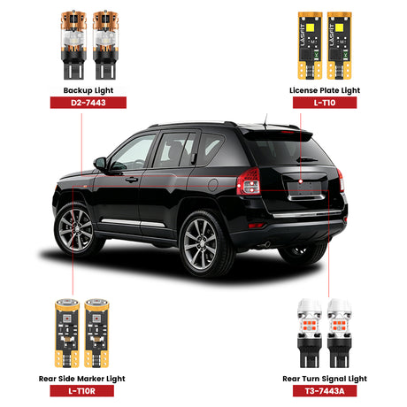 Lasfit led bulbs for 2011-2017 Jeep Compass