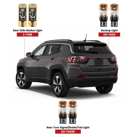 Lasfit led bulbs for 2018-2021 Jeep Compass