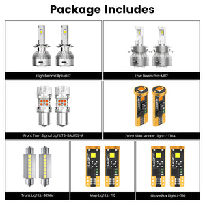 Lasfit combo package led bulbs for 2018-2021 Volkswagen Tiguan S/SE W/0 Fog Lights