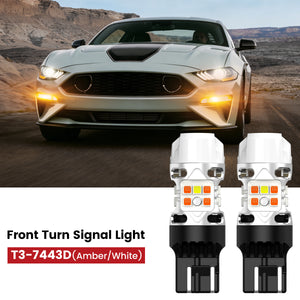 Lasfit 7443 led front turn signal lights fit for 2018-2023 Ford Mustang