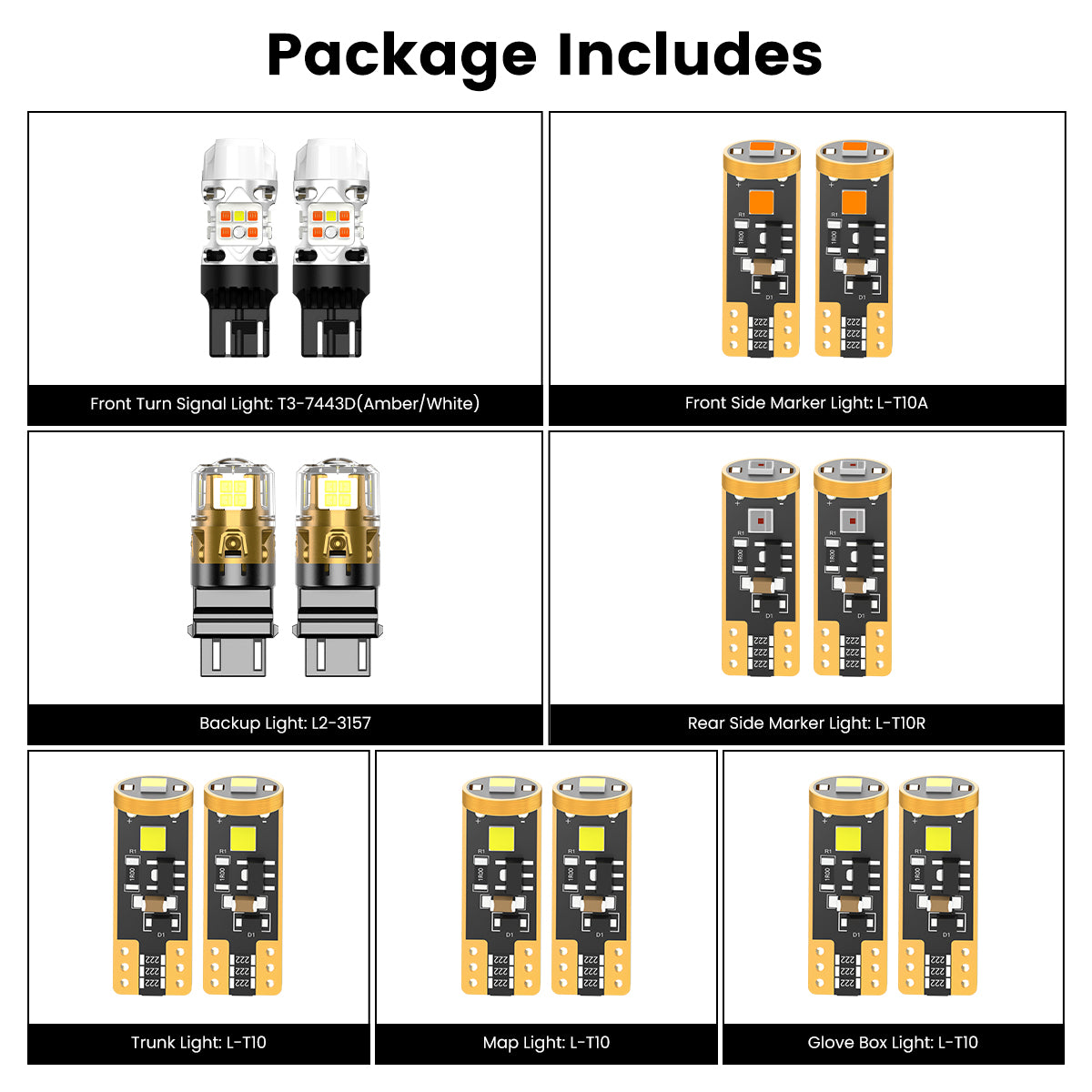 Lasfit combo package led bulbs for 2018-2023 Ford Mustang  