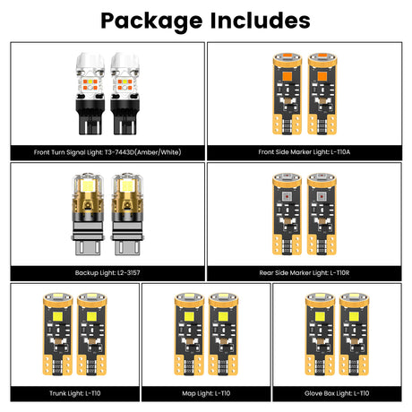 Lasfit combo package led bulbs for 2018-2023 Ford Mustang  