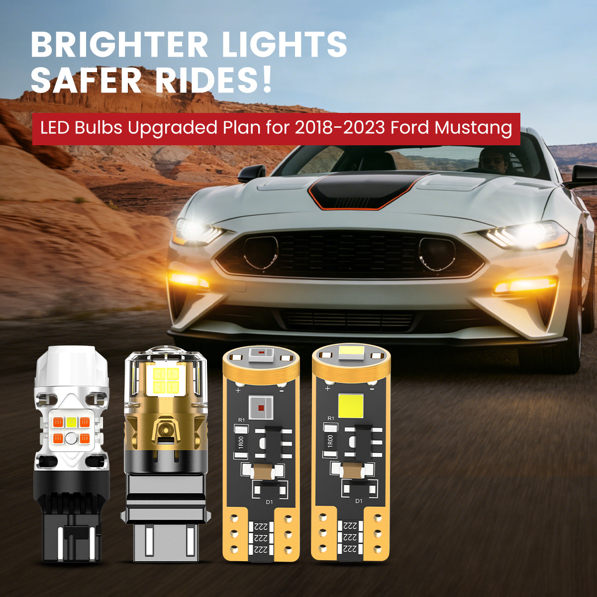 Lasfit LED Bulbs for 2018-2023 Ford Mustang