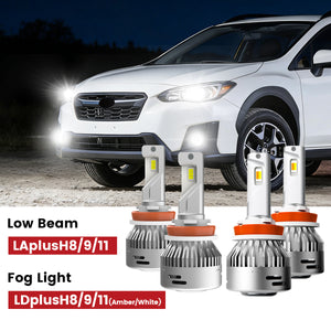 Lasfit H11 led fog lights and low beam for 2018-2023 Subaru Crosstrek