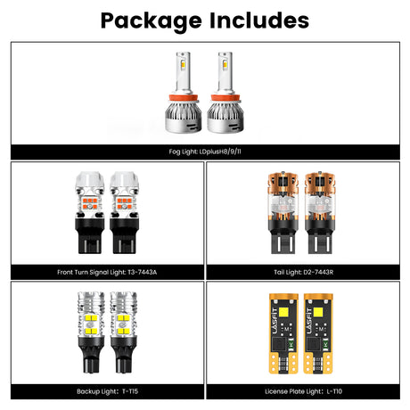 Lasfit combo package led bulbs for 2018-2024 GMC Terrain