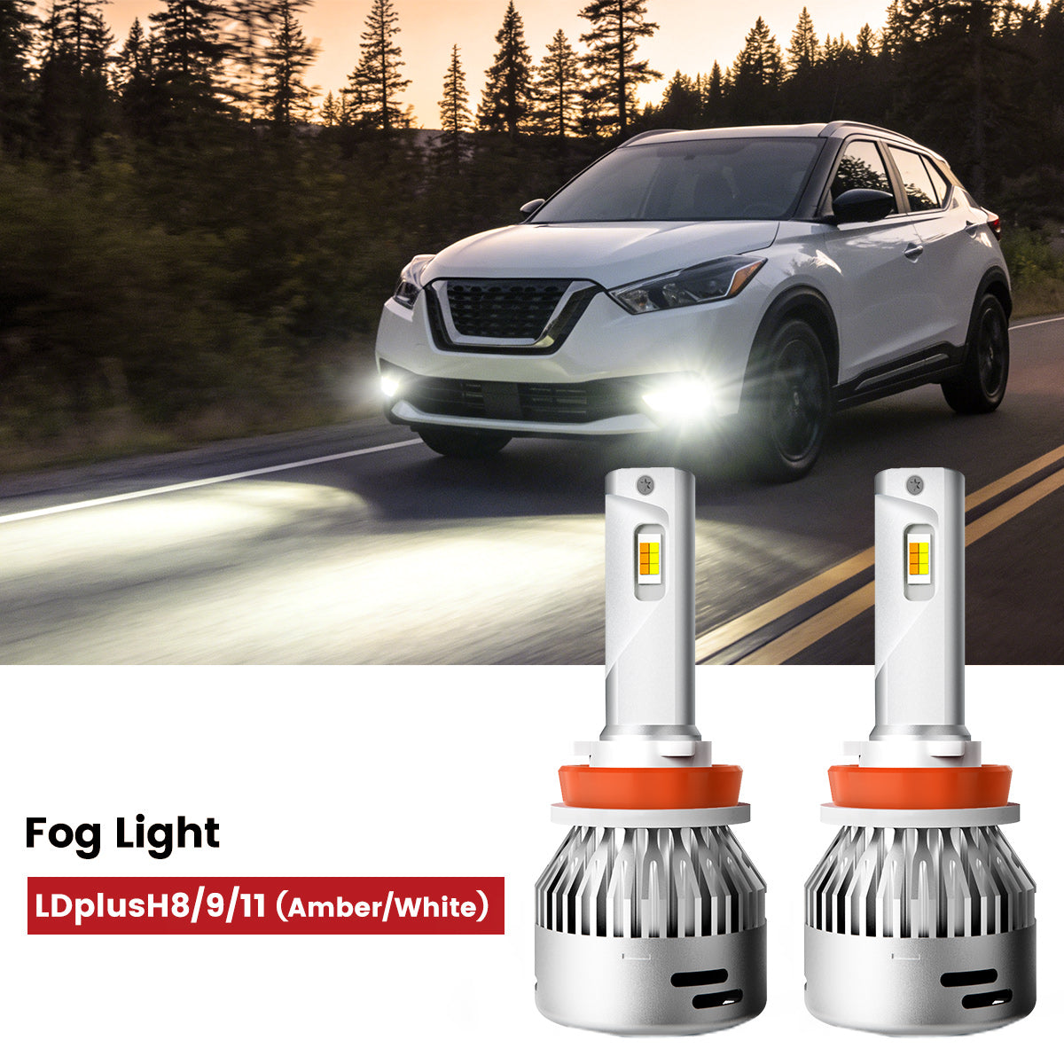 Lasfit H16 led fog light bulbs fit for 2018-2024 Nissan Kicks  