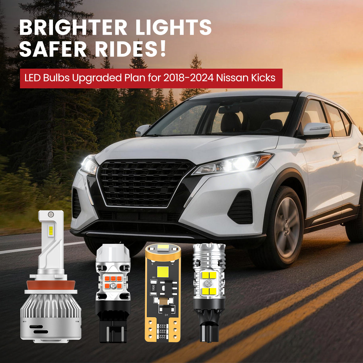 Lasfit LED Bulbs for 2018-2024 Nissan Kicks