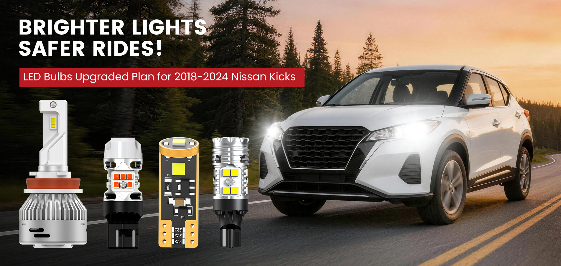 Lasfit LED Bulbs for 2018-2024 Nissan Kicks