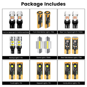 Lasfit combo package led bulbs for2018-2024 Toyota Camry