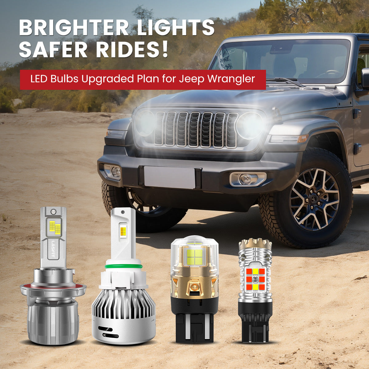 Lasfit LED Bulbs for 2018-2025 Jeep Wrangler