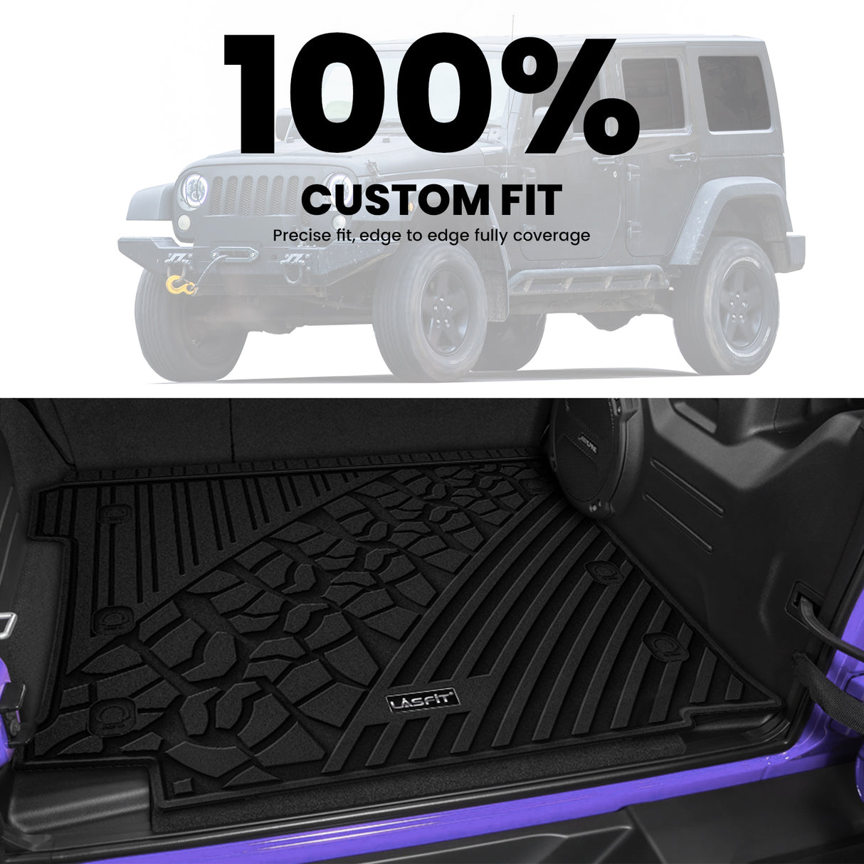 Fit for 2018-2025 Jeep Wrangler JL Floor Mats / Cargo Mat | 4-Door Only(Don't fit 4xe)