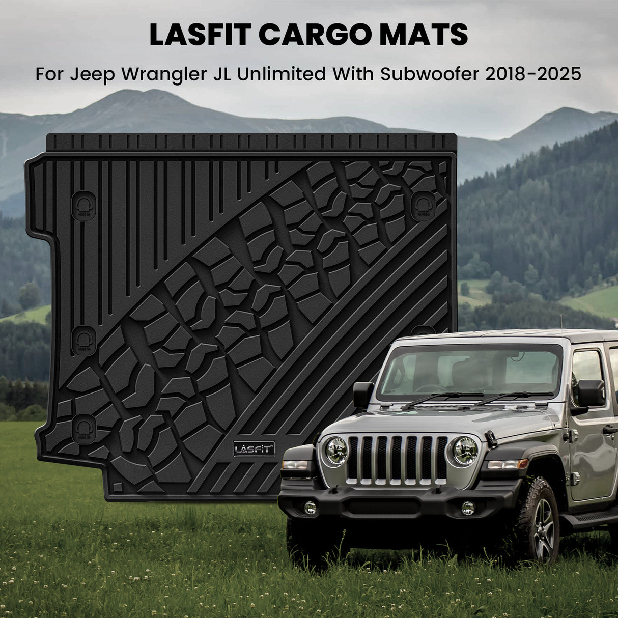 Fit for 2018-2025 Jeep Wrangler JL Floor Mats / Cargo Mat | 4-Door Only(Don't fit 4xe)