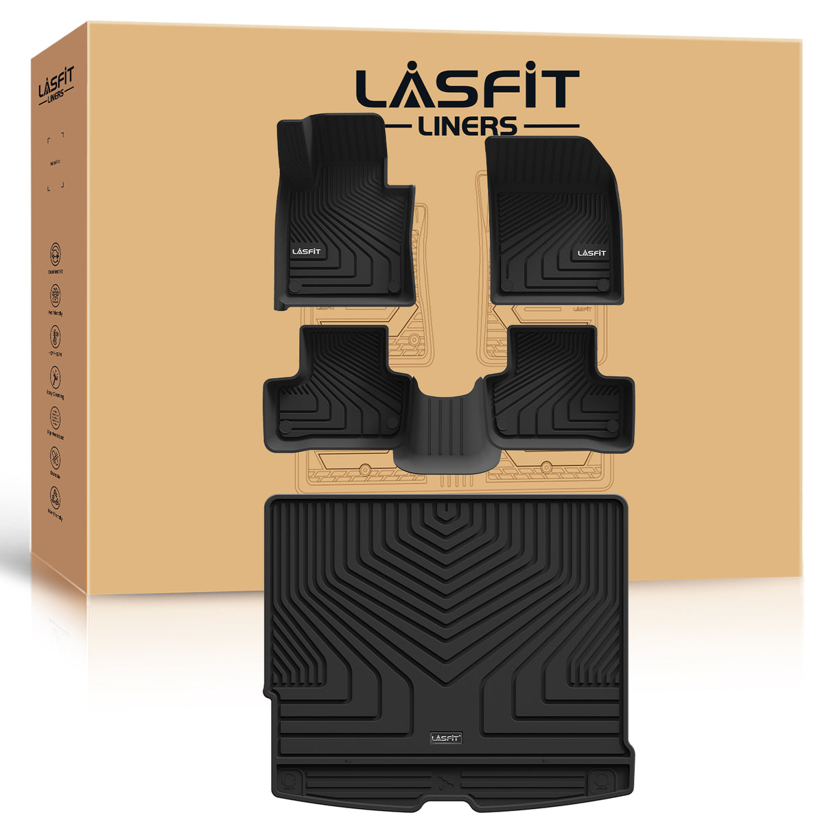 Fit for 2018-2025 Volvo XC60 Floor Mats / Cargo Mat, Fit Gasoline ONLY