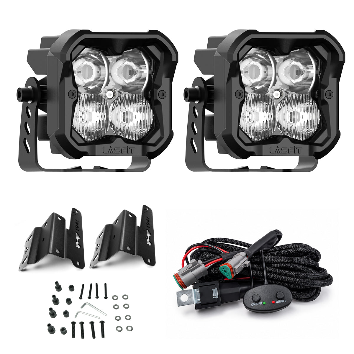 2018-2026 Jeep Wrangler Gladiator 3 inch white combo ditch light