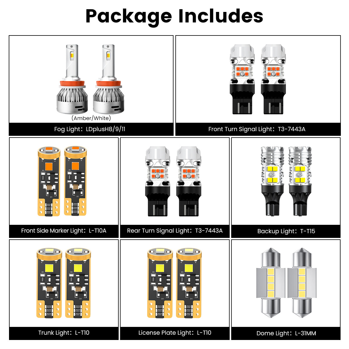 Lasfit combo package led bulbs for 2019-2021 Subaru Forester with fog lights